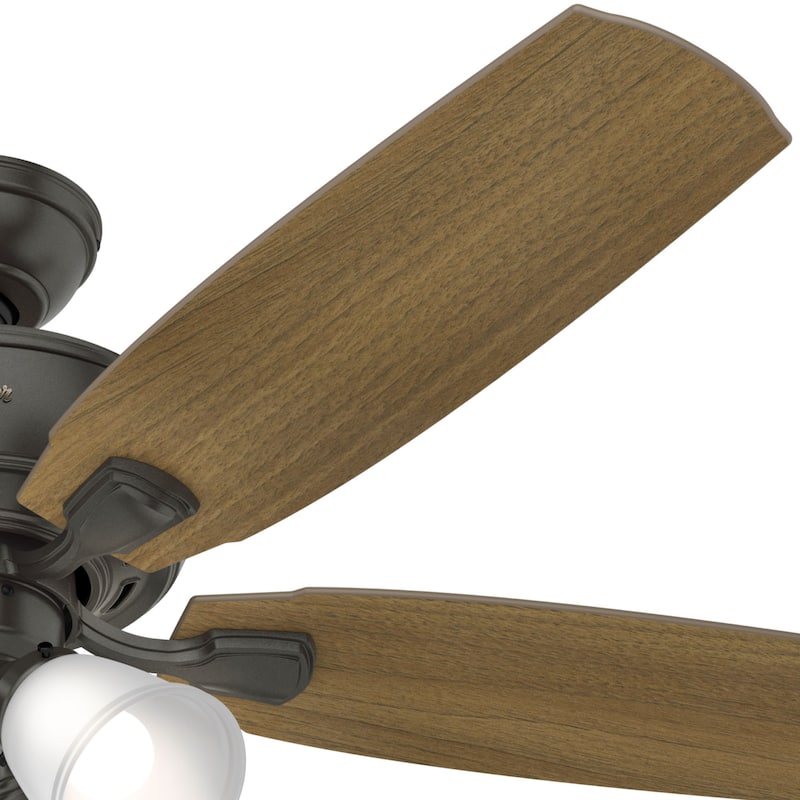 Hunter 52' Amberlin Ceiling Fan with LED Light Kit, Pull Chains - Farmhouse, Transitional, Rustic