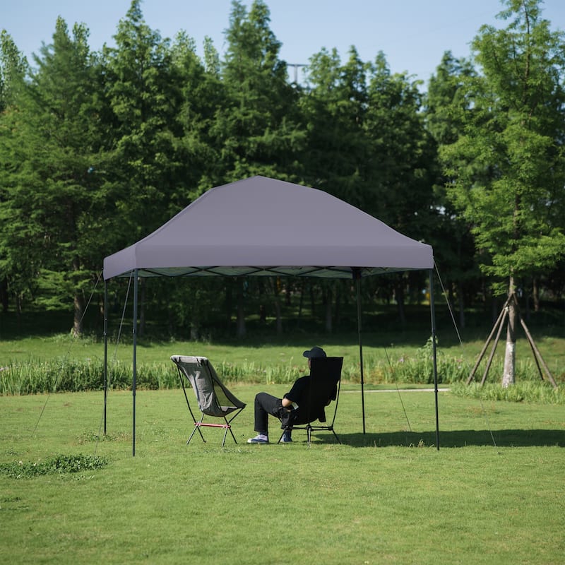 10x10 Pop Up Canopy - Beach Tent with One Push Setup - Easy Outdoor Sun Shade for Events,Parties,Camping With Silver Coated Top