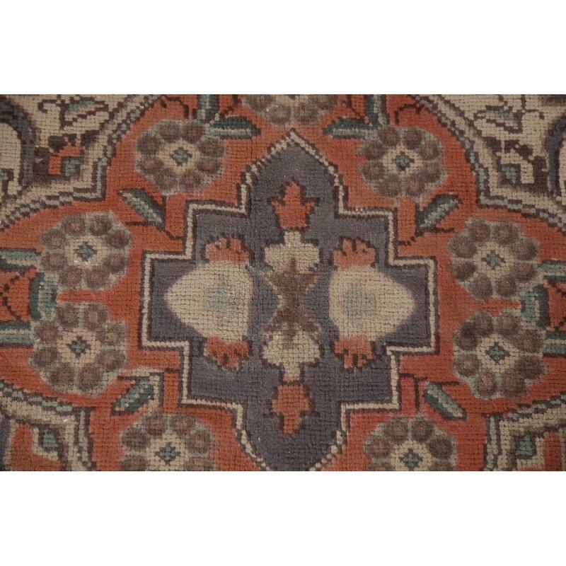 Blue Tabriz Persian Vintage Area Rug Handmade Wool Carpet - 9'10"x 13'0"