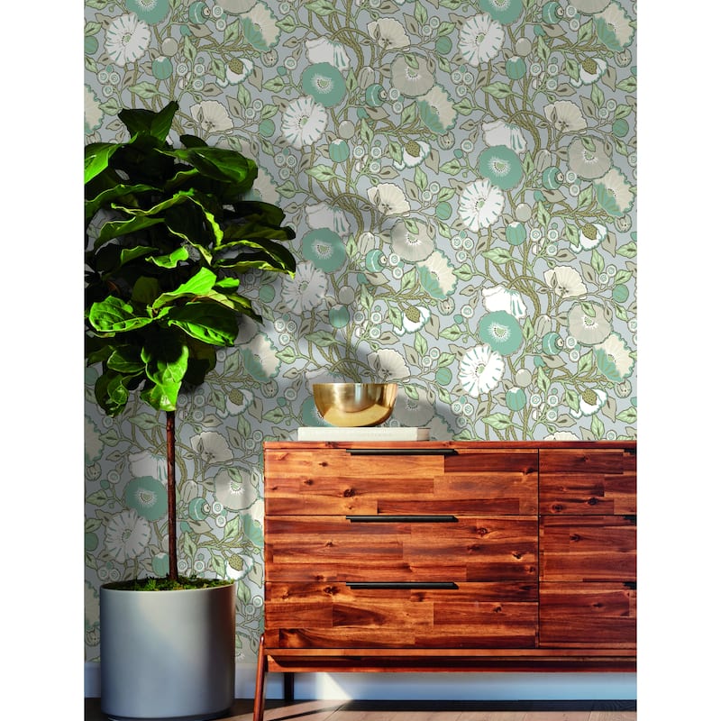 Omaha Vincent Poppies 27 in. x 27 ft. = 60.75 sq. ft Wallpaper Roll