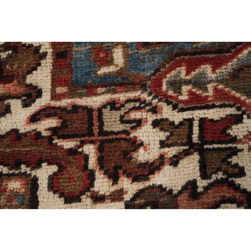 Hand Knotted Oriental 100% Wool Carpet Traditional Medallion Red Heriz Area Rug - 10' 5'' X 7' 4''