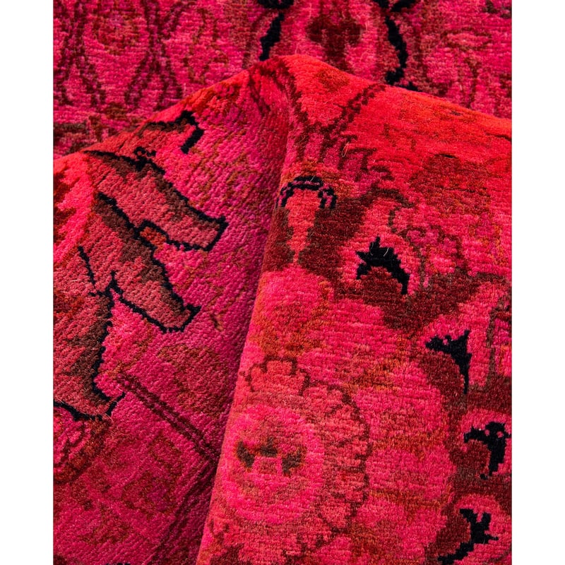Overdyed One-of-a-Kind Hand-Knotted Area Rug - Pink - 6' 1" x 6' 1"