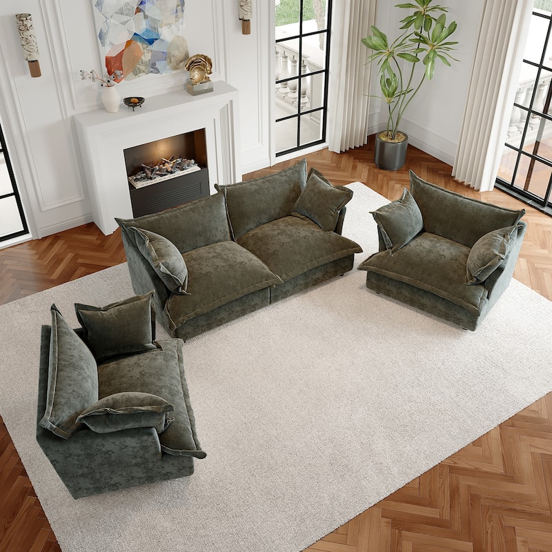 Cloud Chenille Upholstered Modular Sectional Sofa