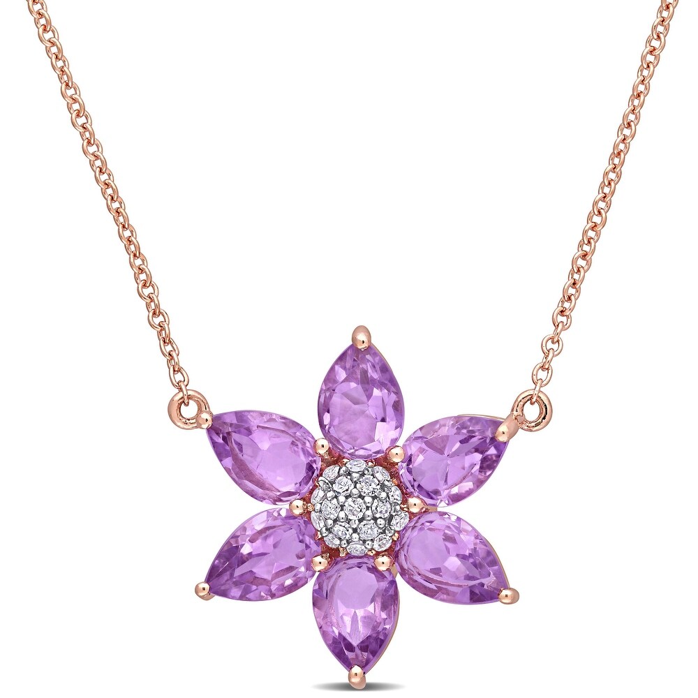 14k Yellow Gold Pear Amethyst Pendant with 18/" Chain