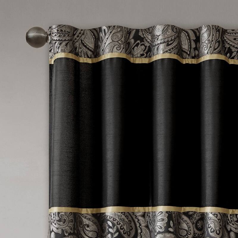 Jacquard Curtain Panel - Black