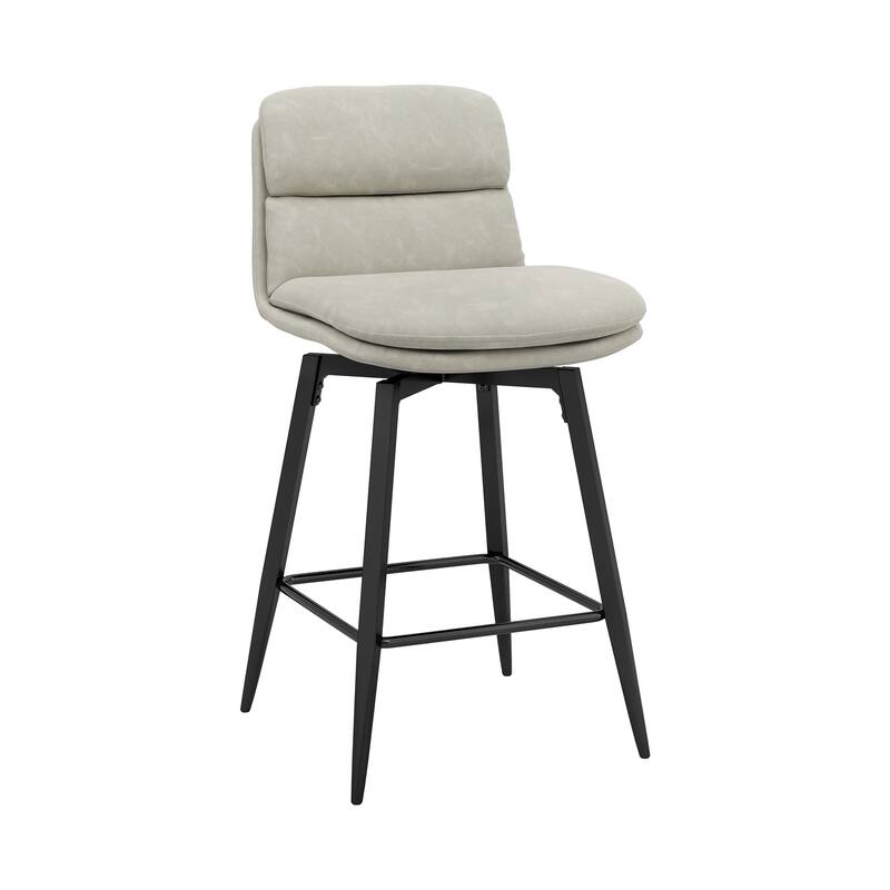 360°Swivel Bar Stools Set of 2/3/4, 26" H Seat Height with, Faux Leather Barstool for Kitchen Island and Home Bar Brown