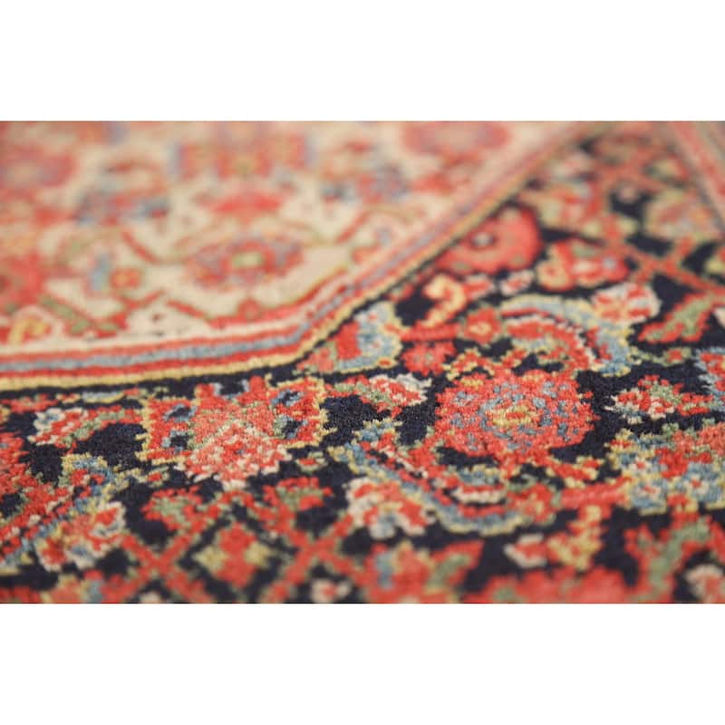 Pre-1900 Antique Vegetable Dye Senneh Persian Rug Handmade Wool Carpet - 4'8" x 6'8"