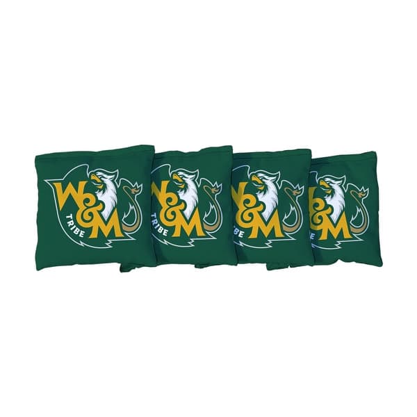 slide 2 of 3, College of William & Mary Tribe Green Cornhole Bags All-Weather Resin Filled