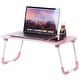 preview thumbnail 1 of 5, Bed Tray Laptop Foldable Table, Kids Lap Desk Homework Table Pink