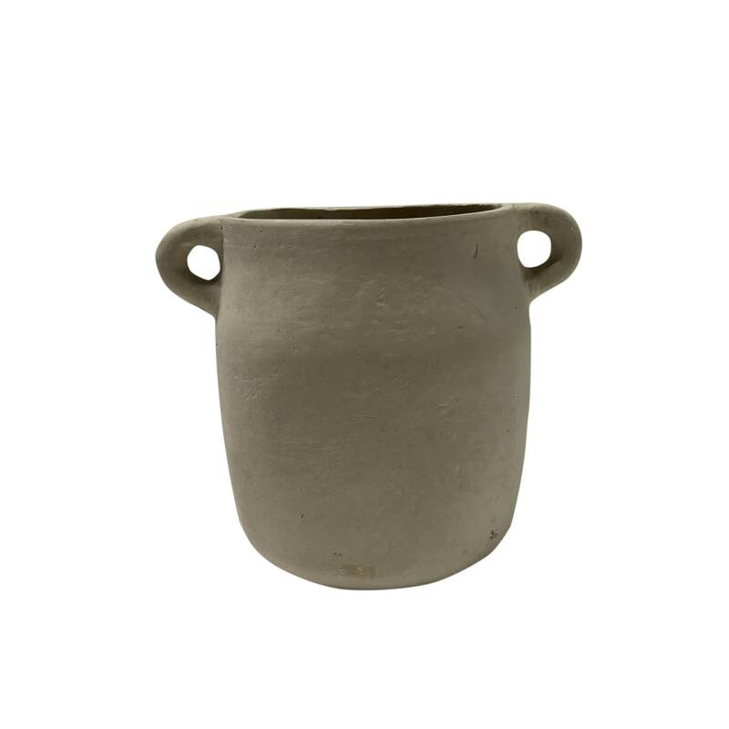 Rounded Bulbous Paper Mache Vase - 6.25" - White