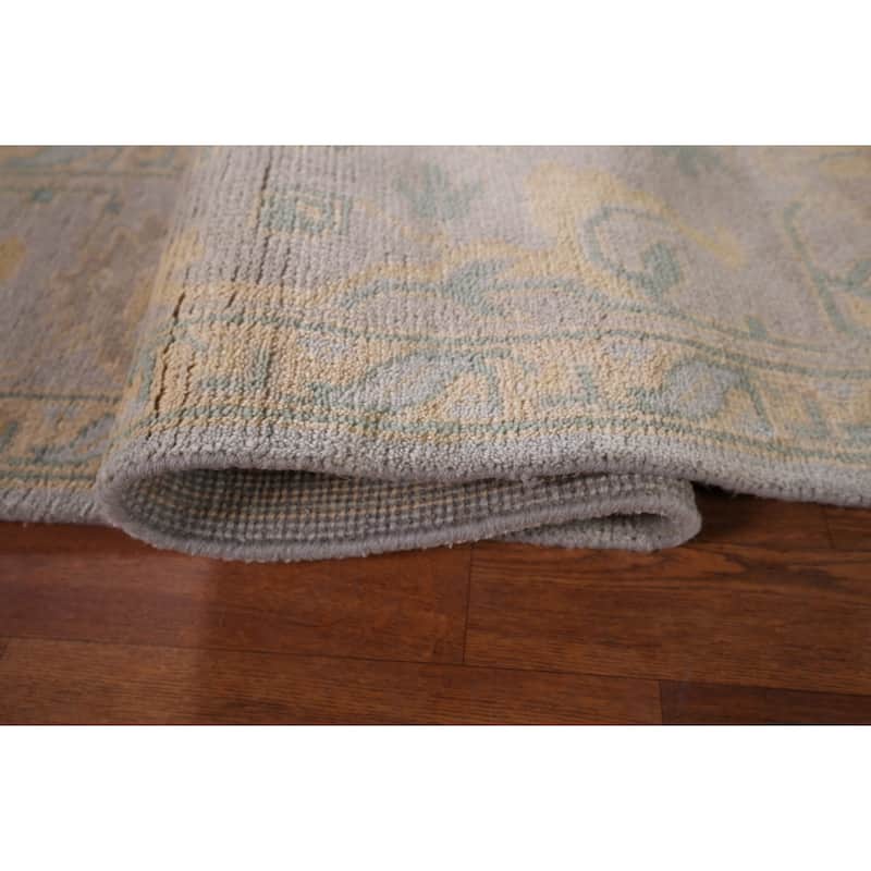 All-Over Oushak Area Rug Hand-Knotted Wool Carpet - 8'2"x 9'9"