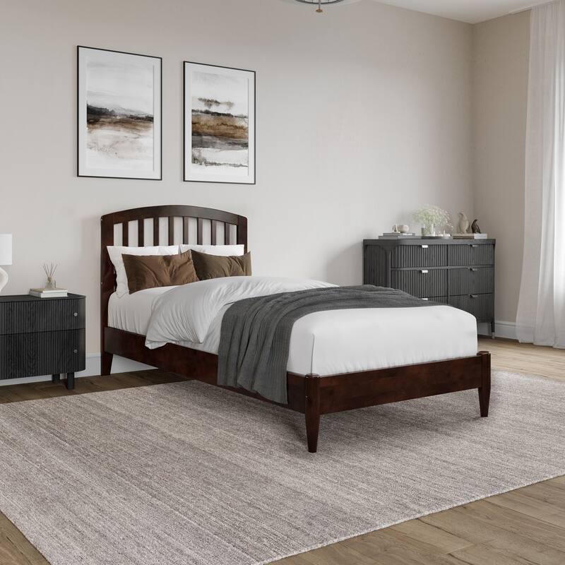 Quincy Solid Wood Low Profile Platform Bed - Walnut - Twin XL