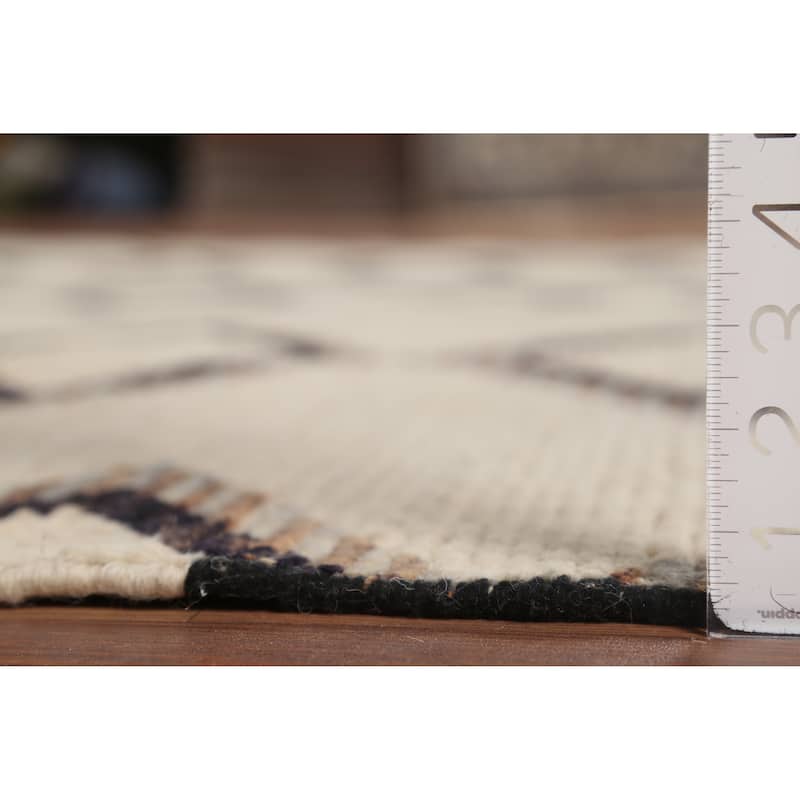 Modern Geometric Moroccan Area Rug Handmade Wool Carpet - 7'11"x 10'5"