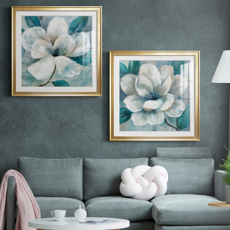 Teal Magnolia I Premium Framed Print - Ready to Hang