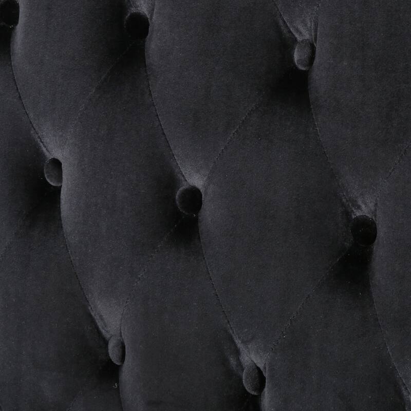 Roomfitters 50-Inch Modern Glam Wingback Loveseat, Button-Tufted Velvet Settee with Turned Legs