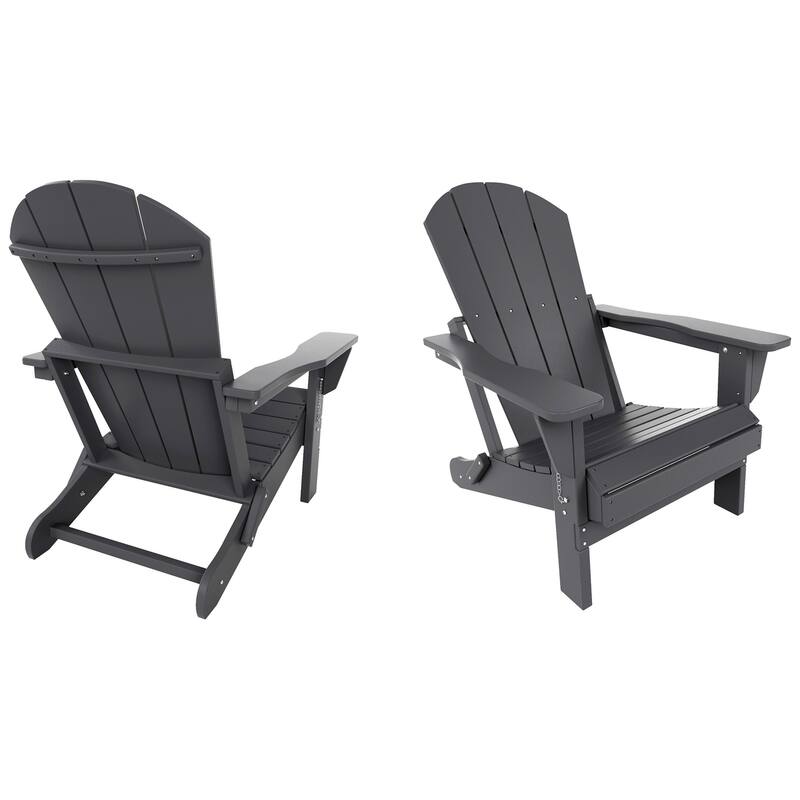 POLYTRENDS Laguna Outdoor Eco-Friendly Poly Folding Adirondack Chair (Set of 2)