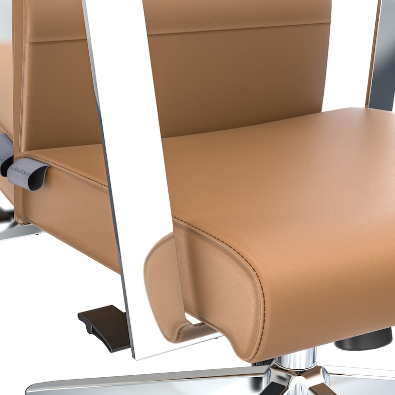 Aleen Ergonomic High Back Leather Office Chair with 360° Swivel, Adjustable Height, Tilt Mechanism & Iron Frame