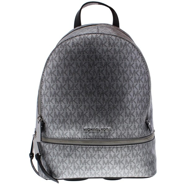 michael kors metallic signature rhea zip backpack