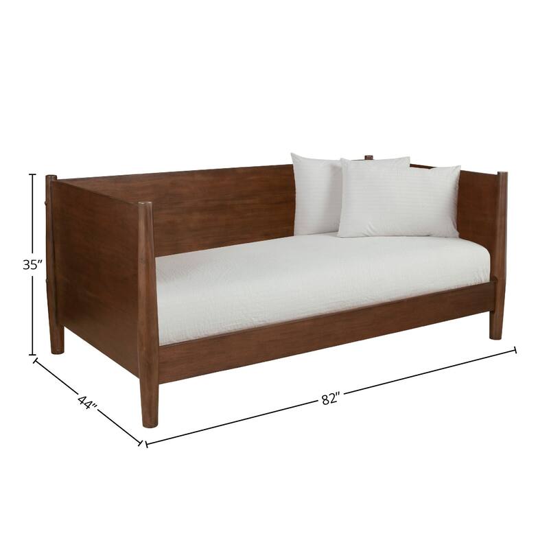 Alpine Furniture Flynn Mid Century Modern Twin Day Bed, Walnut