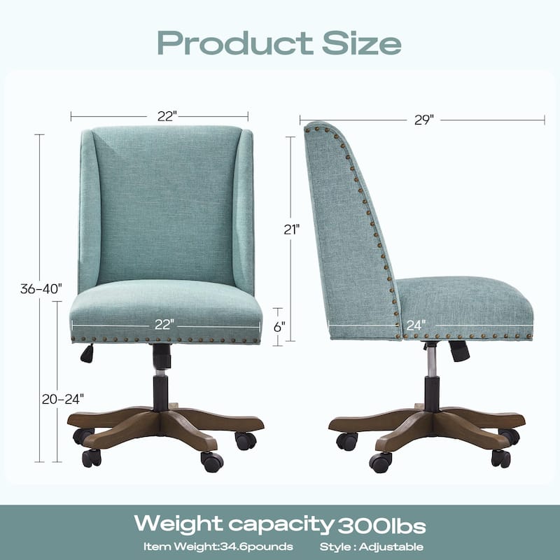 Huimo Home Office Desk Chair with Wheels, 360° Swivel