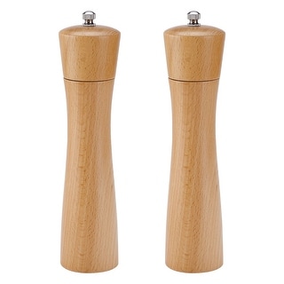 Salt and Pepper Grinder Wooden Mills Shaker w Adjustable Coarseness - 8.5", 2pcs