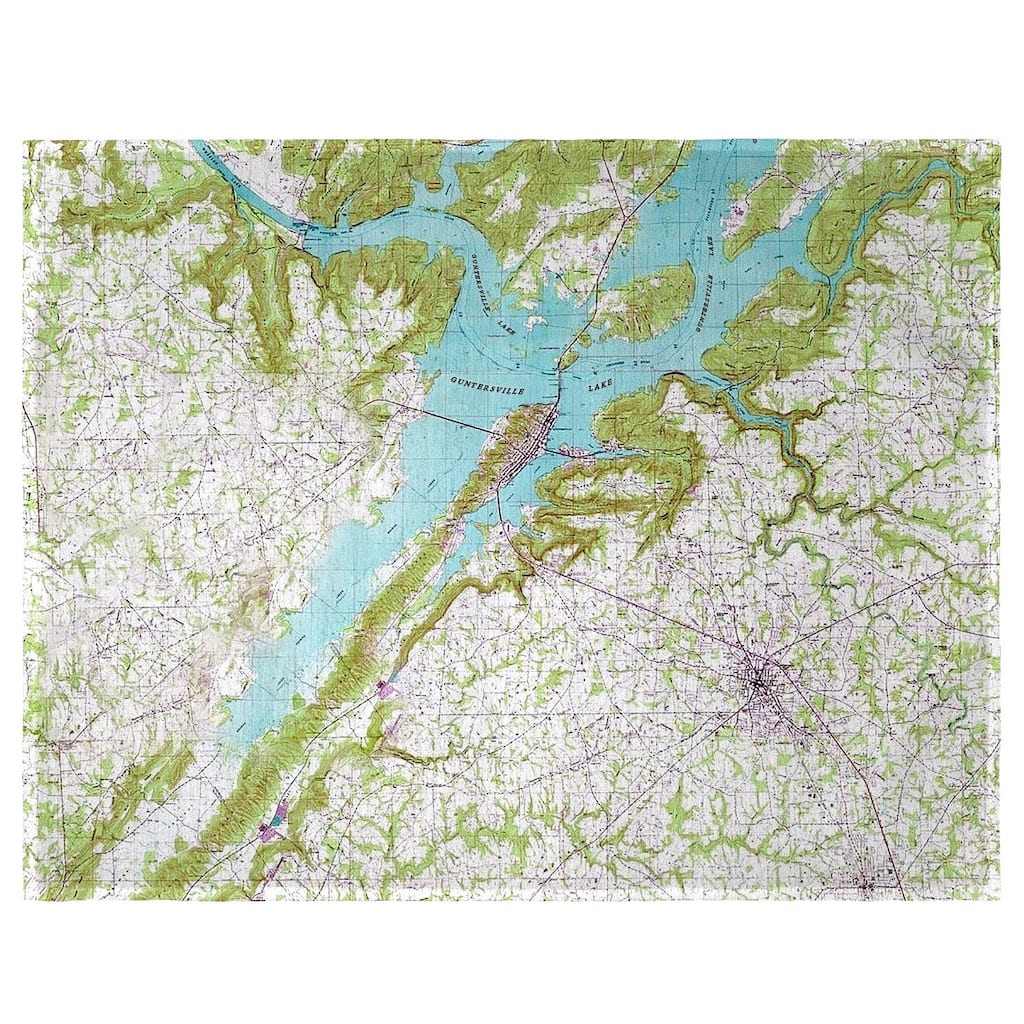 Lake Guntersville, AL Nautical Map Place Mat Set of 4
