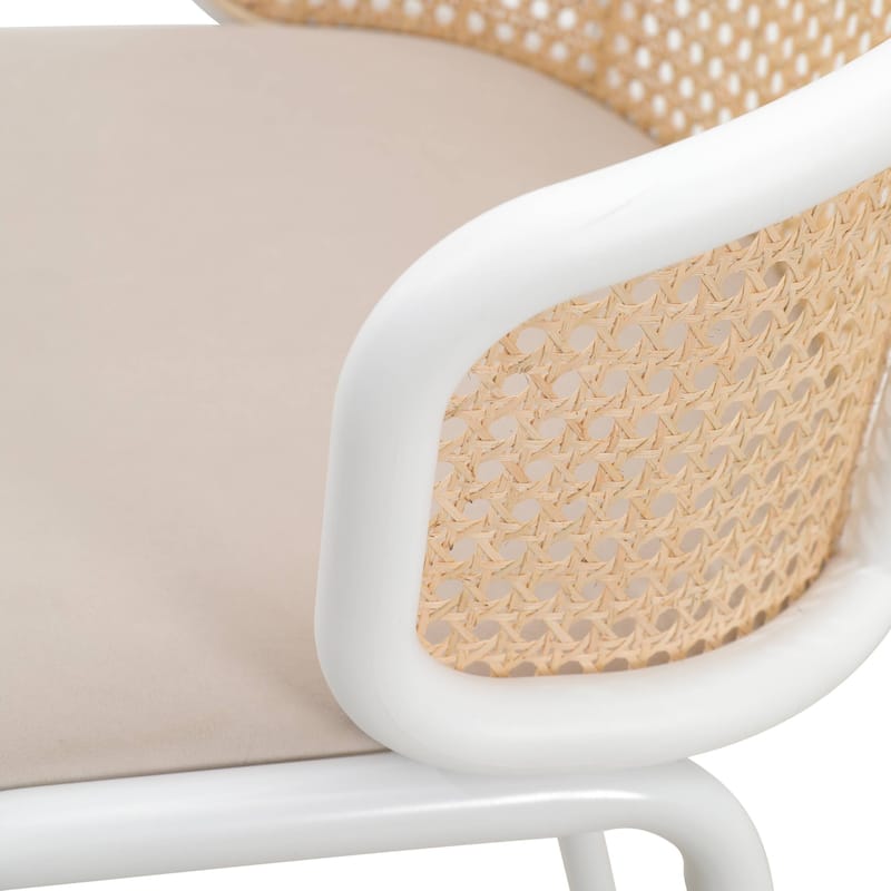 LeisureMod Ervilla Bar Stool with White Powder Coated Steel Frame Set of 2 - 37"