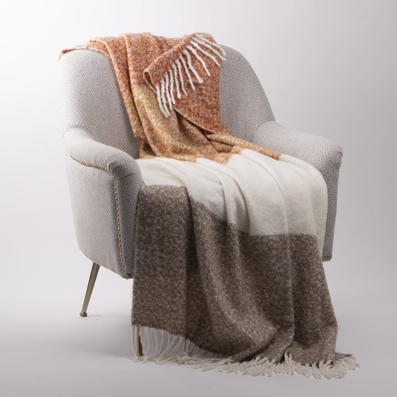 Glitzhome 50x60 Curated Nomad Division Striped Woven Jacquard Throw Blankets