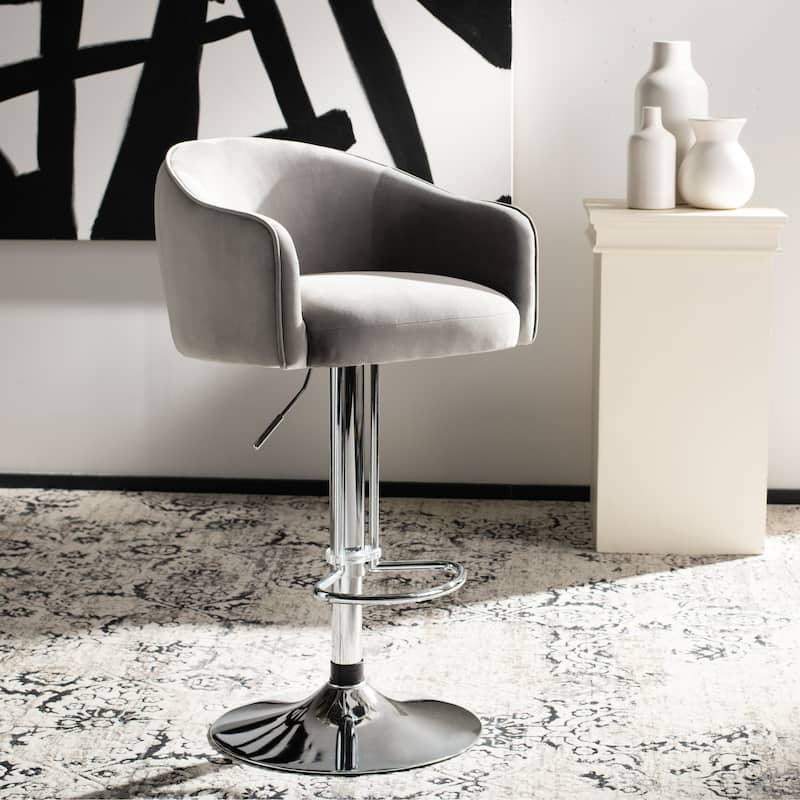 SAFAVIEH Couture Hedviga Adjustable 35-inch Bar Stool - 21Wx21Dx44H - Light Gray