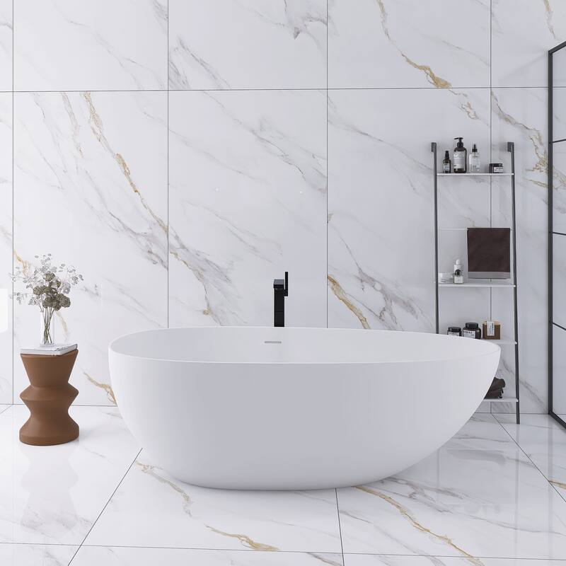 Solid Surface Freestanding Soaking Bathtub - 67"33.5"