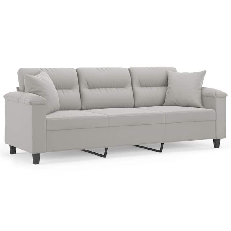 vidaXL Sofa Sectional Modern Couch with Pillows and Cushions Microfiber Fabric