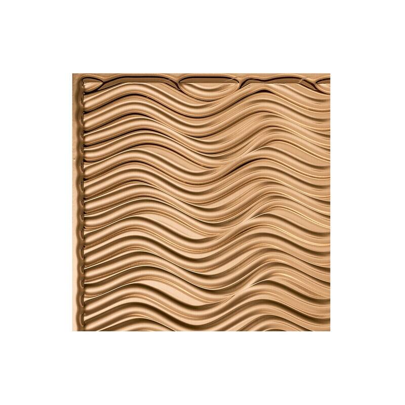 FASÄDE Current Decorative Vinyl 2ft x 2ft Lay in Ceiling Panel in Polished Copper (5 Pack) - 12in x 12in Sample - Polished Copper