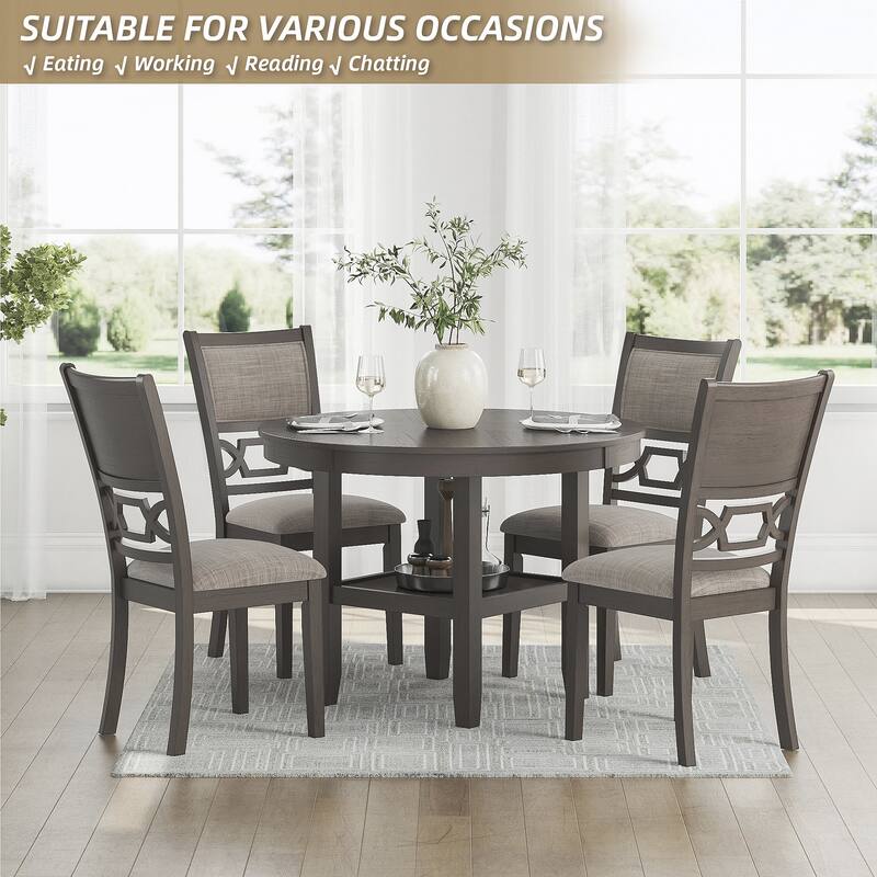 Signature Design by Ashley Langwest Dining Table and 4 Chairs (Set of 5)