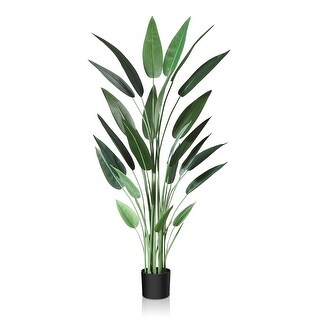 Artificial Canna Lily Tree 5.2 Feet Fake Tropical Palm Tree with 25 ...