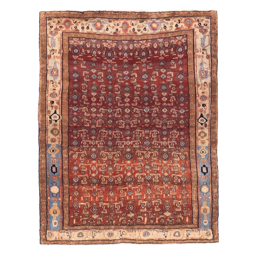 ECARPETGALLERY Hand-knotted Andelz Dark Copper Wool Rug - 4'2 x 5'5