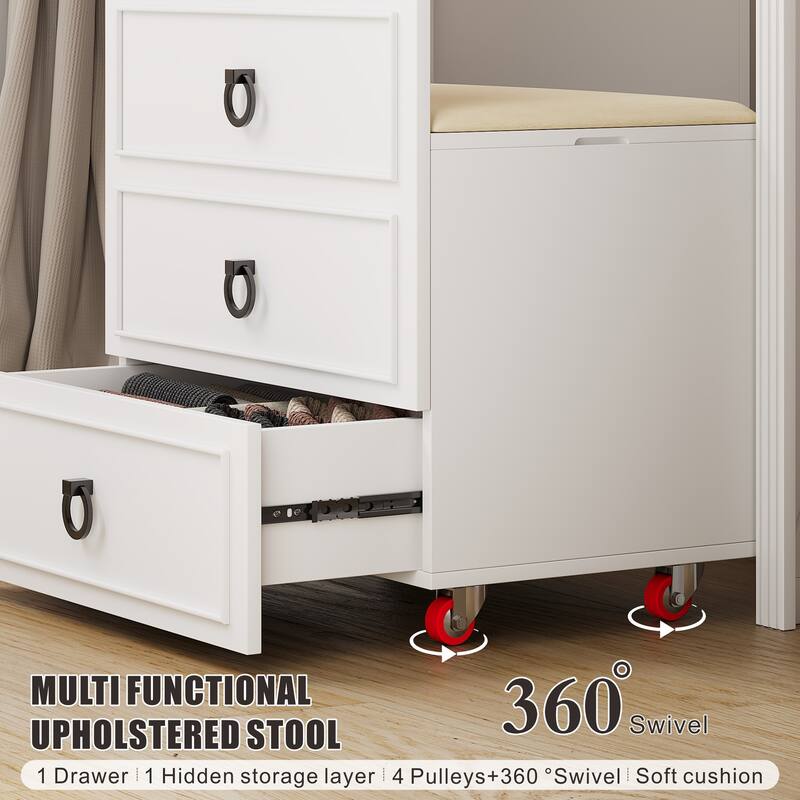 Makeup Vanity With Led Light and Hidden Storage
