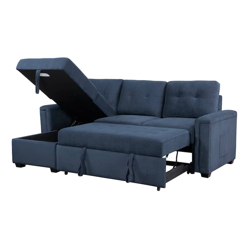 Scarlett Textured Fabric Sectional Sofa with Reversible Chaise