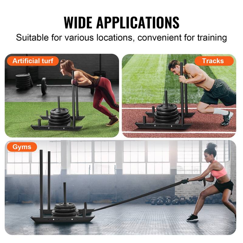 VEVOR Weight Training Pull Push Sled, Fitness Strength Speed Training Sled for Athletic Exercise and Speed Improvement