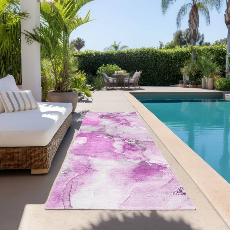 Daso Contemporary Abstract Weather Resistant Timeless Fusion Outdoor Rug
