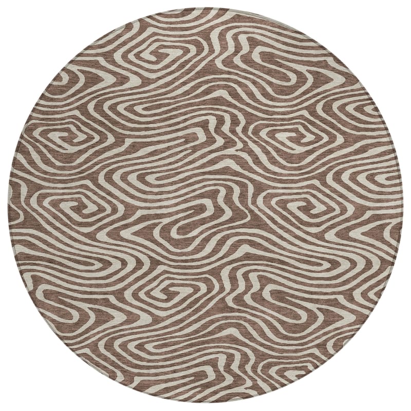 Machine Washable Indoor/ Outdoor Abstract Modern Chantille Rug