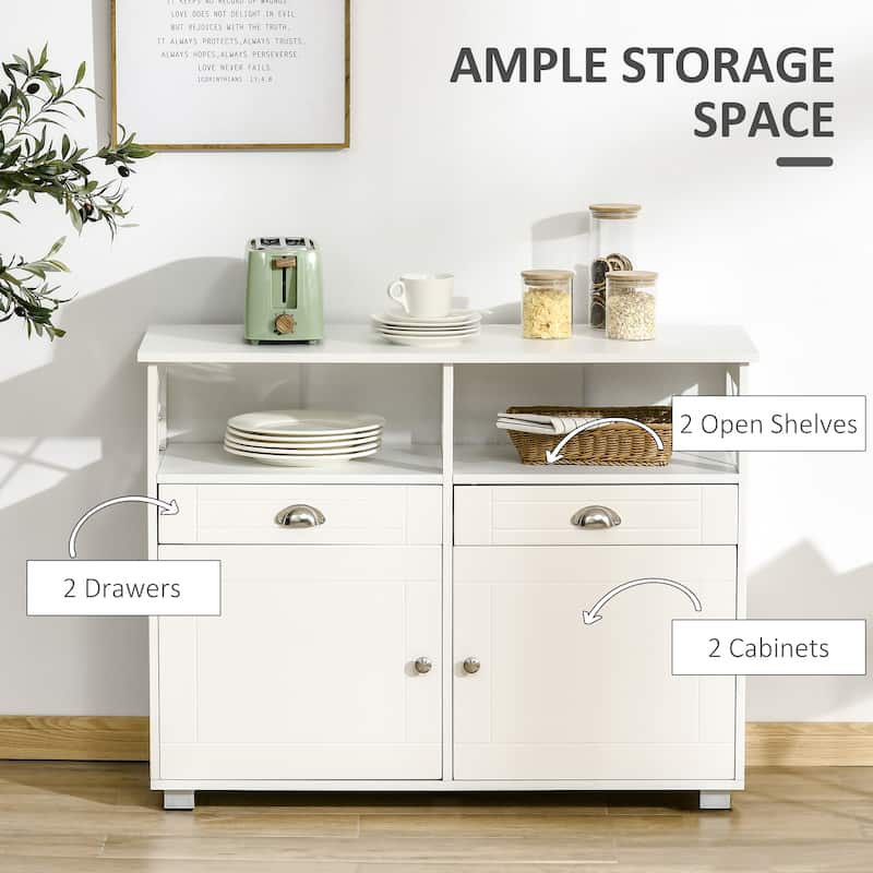 Buffet Coffee Bar Cabinet with Large Tabletop, Adjustable Shelves, and Anti-Tipping Design for Kitchen, Coffee Bar, Dining Area