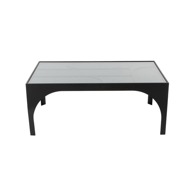 Metal Geometric Accent Table with Glass Top - Black - Roche River Decor