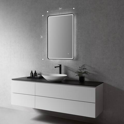 Altair Viaggi Rectangle Framed LED Lighted Wall Mirror