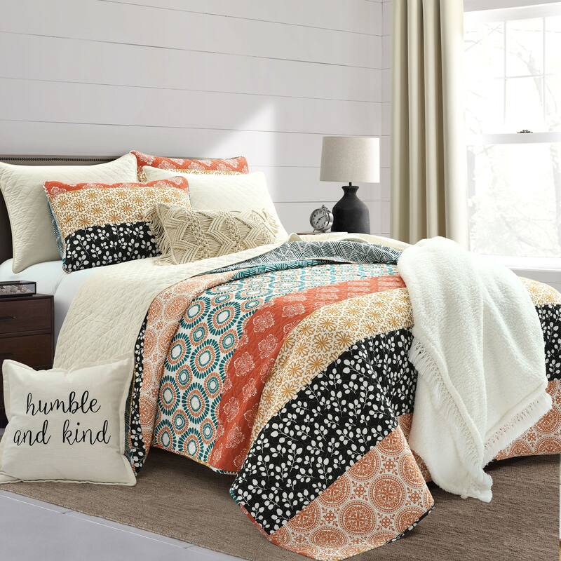 The Curated Nomad La Boheme 3-piece Striped Patterned Quilt Set