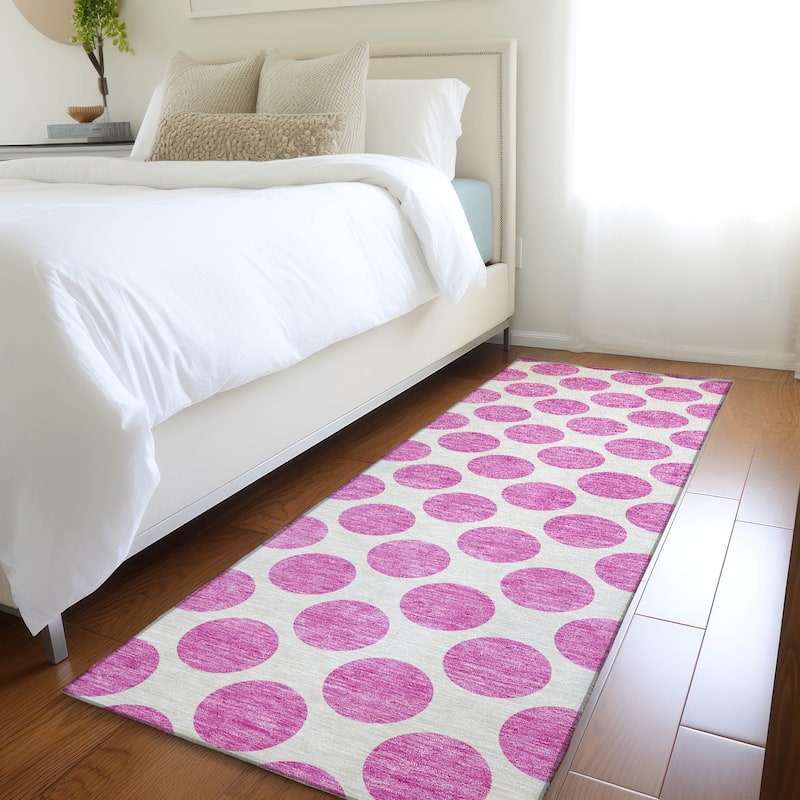 Premium Washable Super Soft Geo Dots Mayfield Rug - Blush - 2'3" x 7'6"