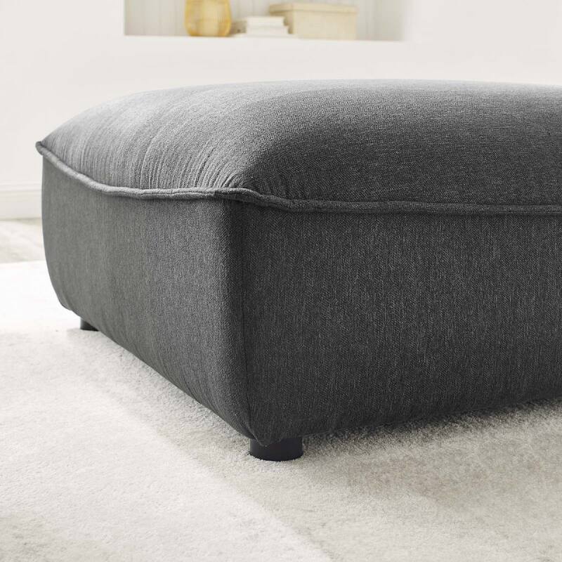 Modway Comprise Sectional Sofa Ottoman, Charcoal