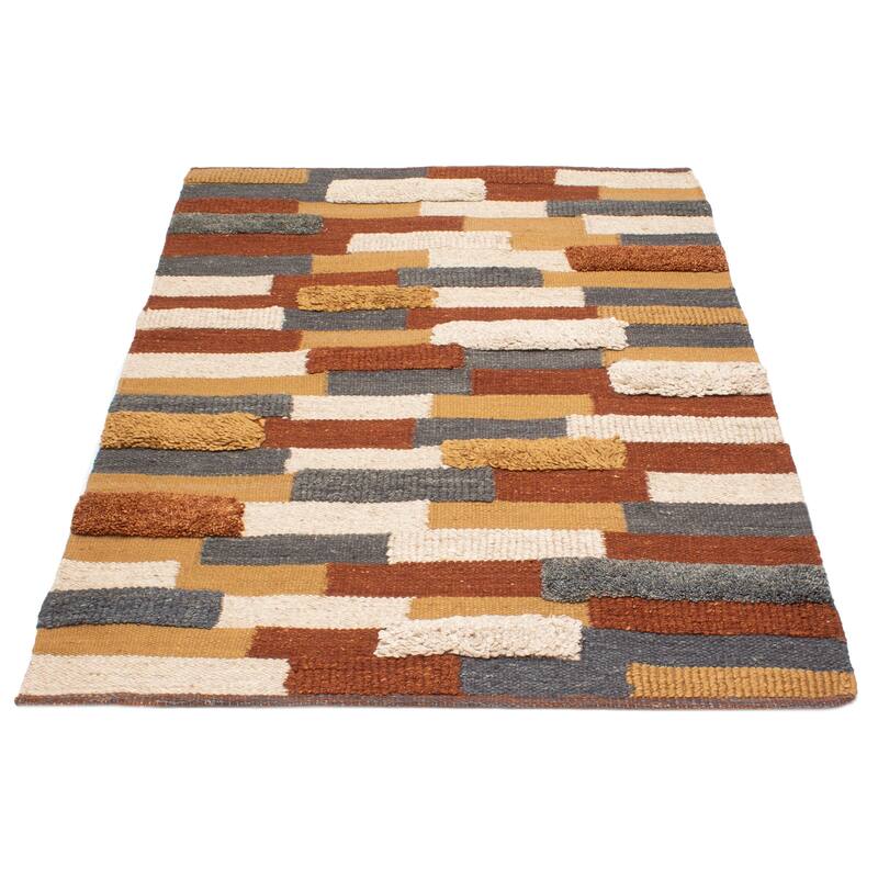 ECARPETGALLERY Braid weave Sienna Brown Wool Rug - 5'9 x 7'11