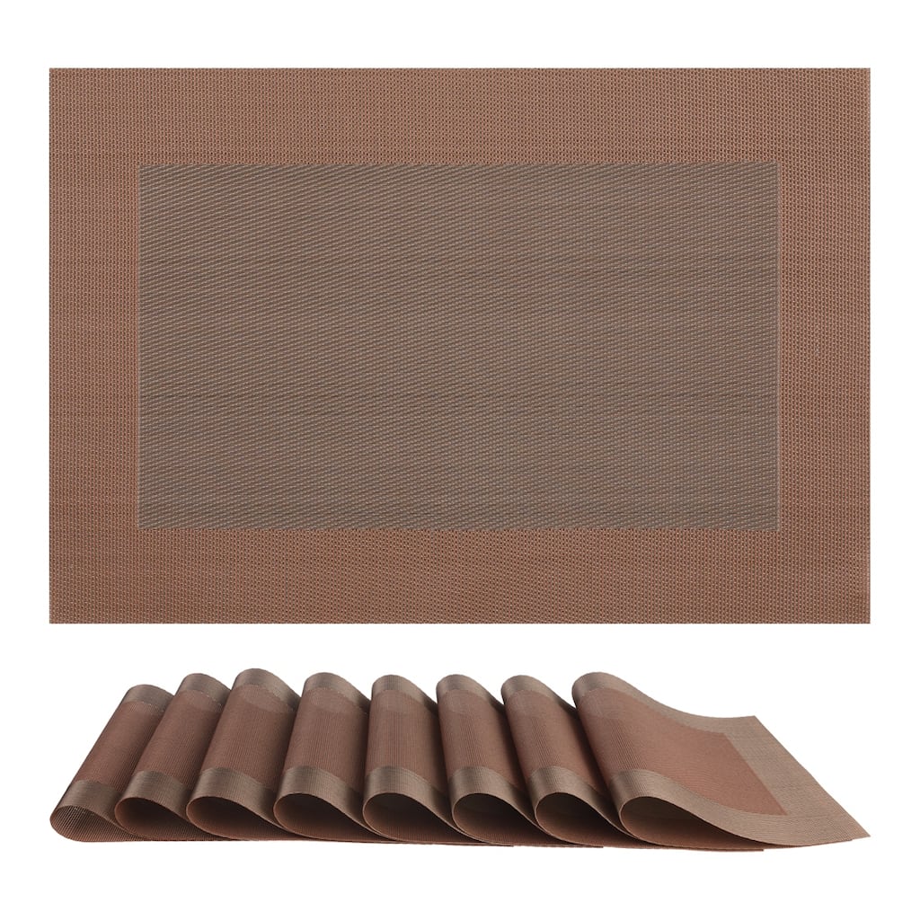 8Pcs Placemats, PVC Placemats for Kitchen Dining Table Decor Washable - 18*12in