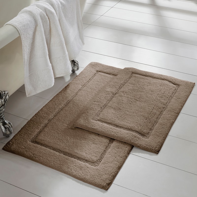 Modern Threads Solid-loop Differently Sized Bathmats (Set of 2) - Mocha