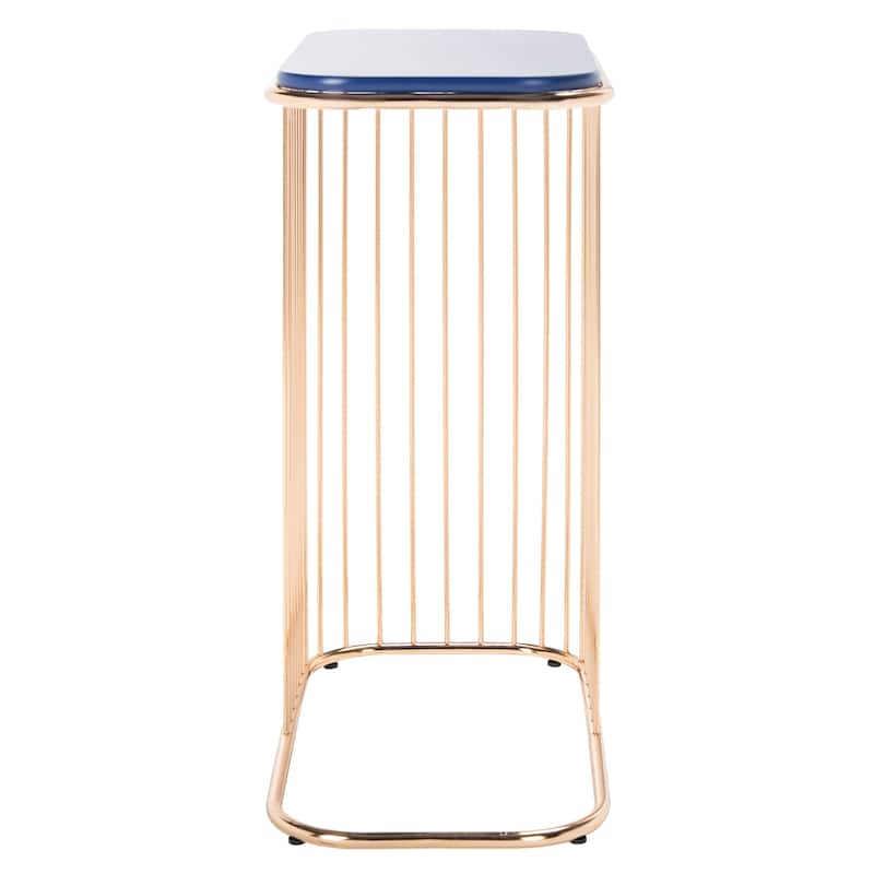 SAFAVIEH Edmonia Side Table - 17.7" W x 10" L x 22.8" H - 18Wx10Dx23H - Blue/Gold